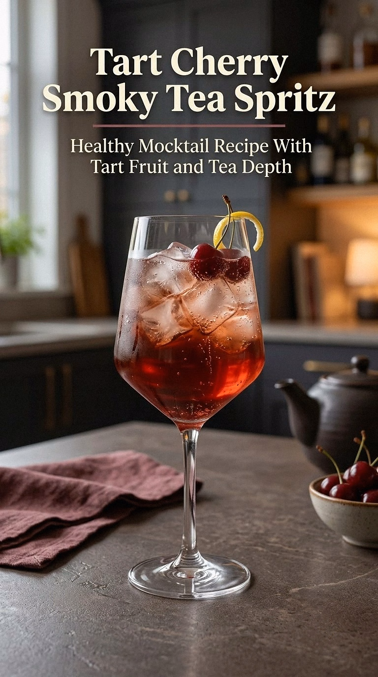 Tart Cherry Smoky Tea Spritz