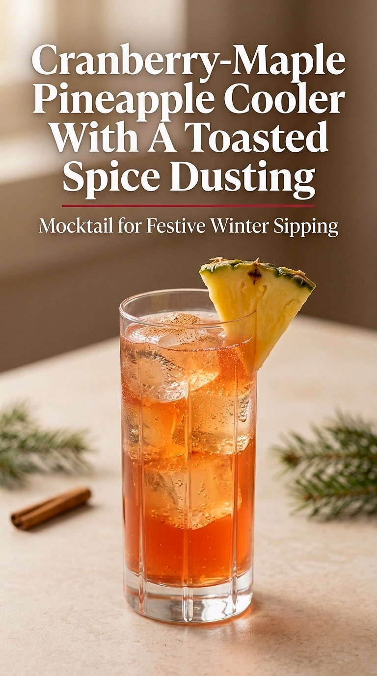 Cranberry-Maple Pineapple Cooler With A Toasted Spice Dusting