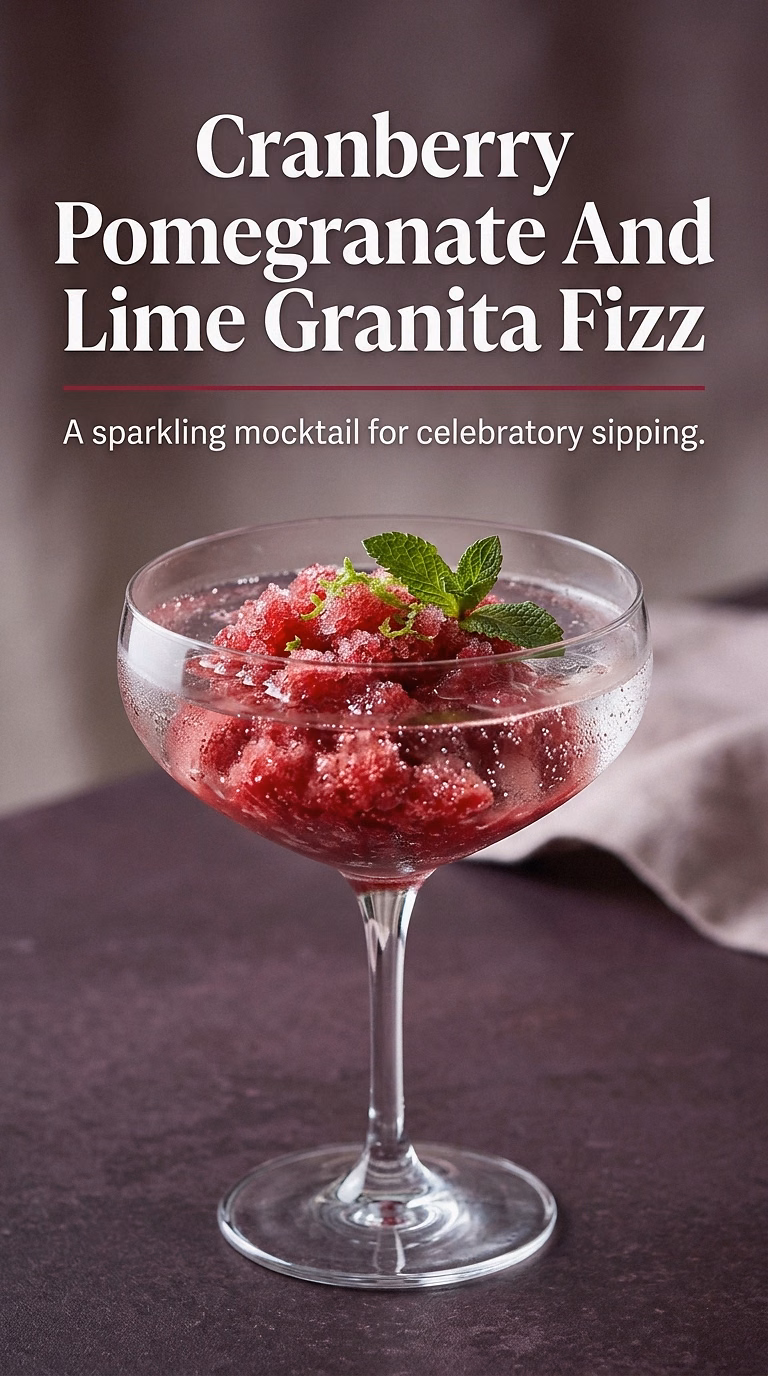 Cranberry Pomegranate And Lime Granita Fizz