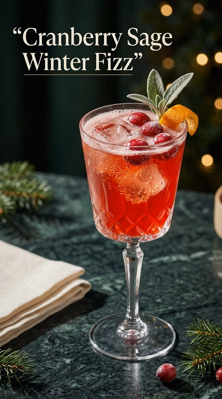 Cranberry Sage Winter Fizz