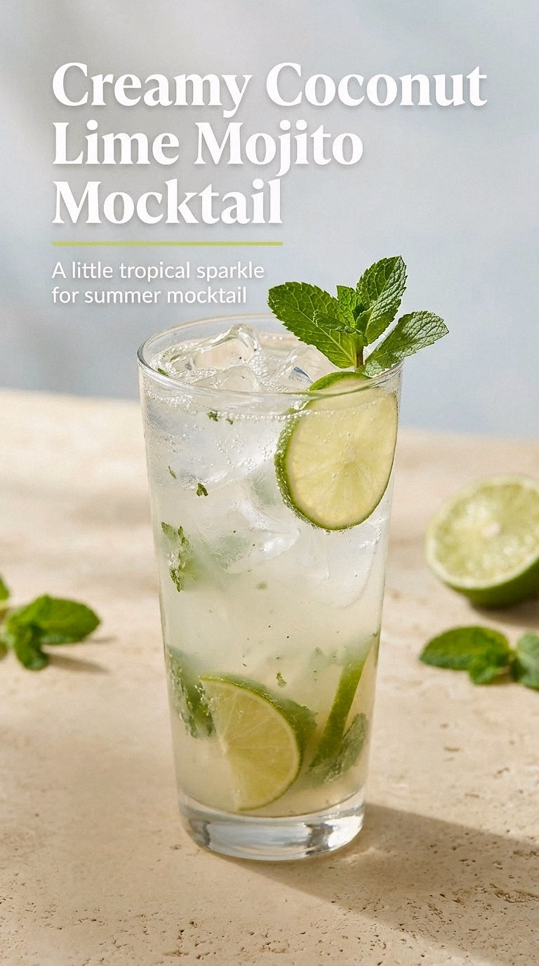 Creamy Coconut Lime Mojito Mocktail