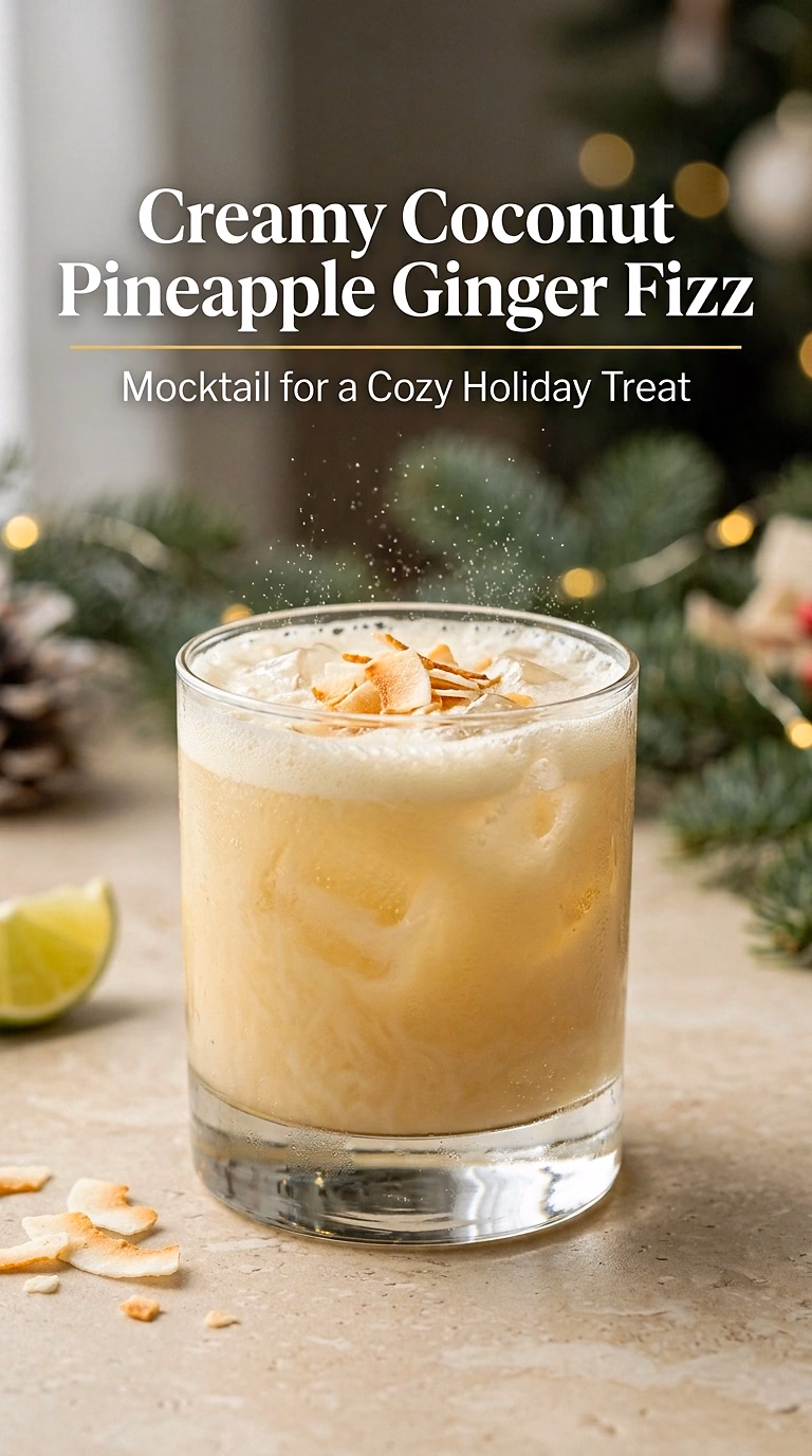 Creamy Coconut Pineapple Ginger Fizz