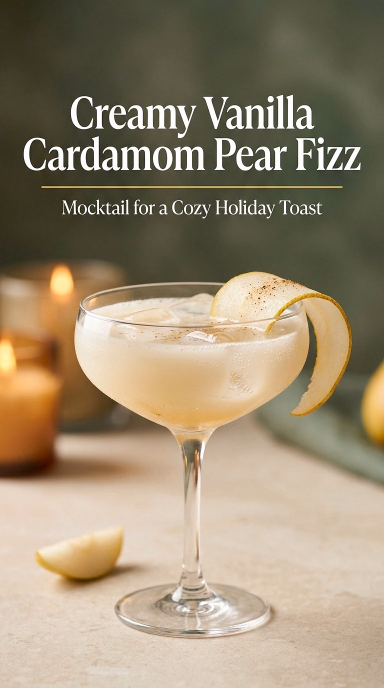 Creamy Vanilla Cardamom Pear Fizz