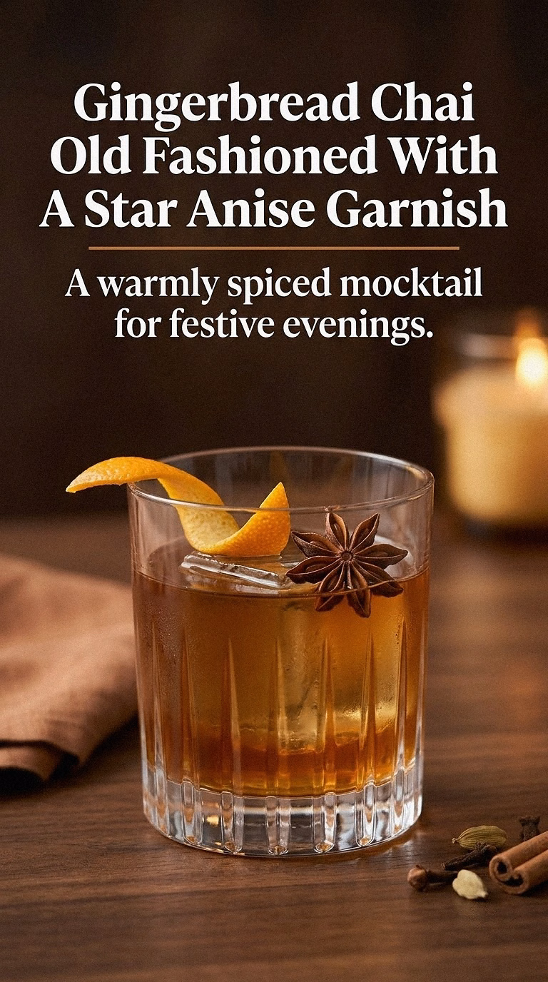 Gingerbread Chai Old Fashioned With A Star Anise Garnish