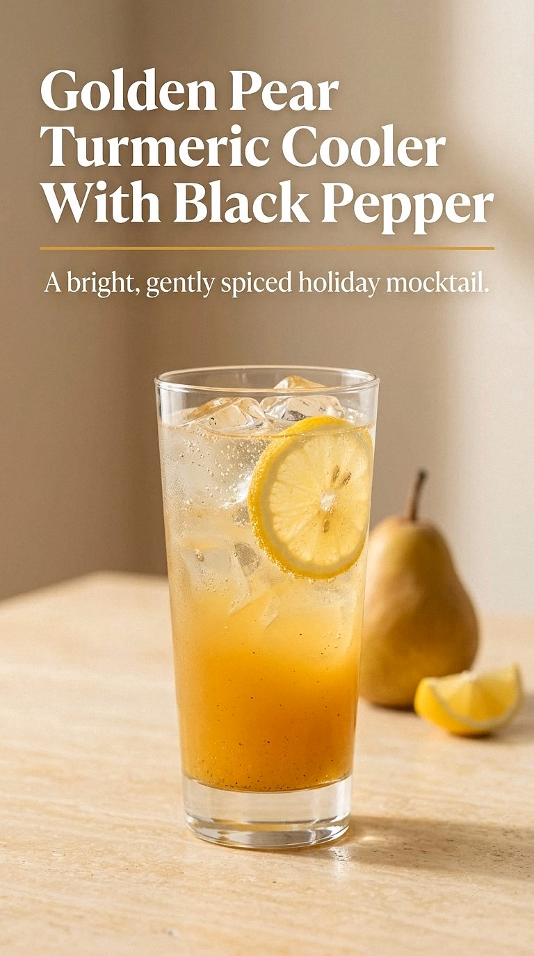Golden Pear Turmeric Cooler With Black Pepper