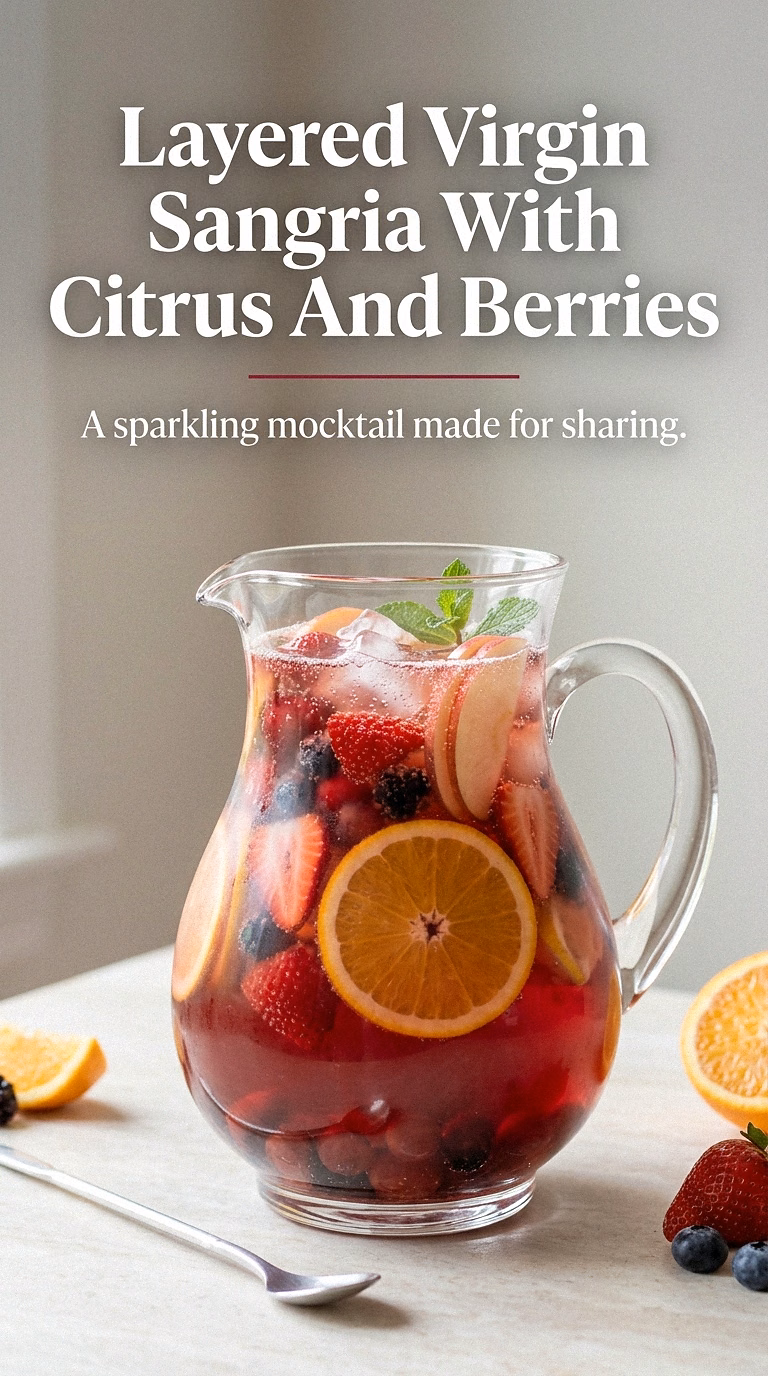 Layered Virgin Sangria With Citrus And Berries