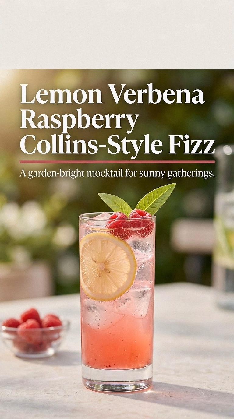 Lemon Verbena Raspberry Collins-Style Fizz