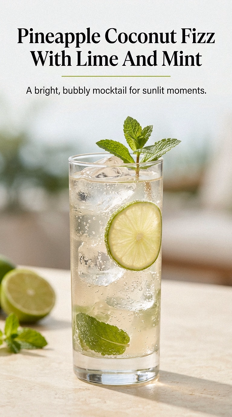 Pineapple Coconut Fizz With Lime And Mint