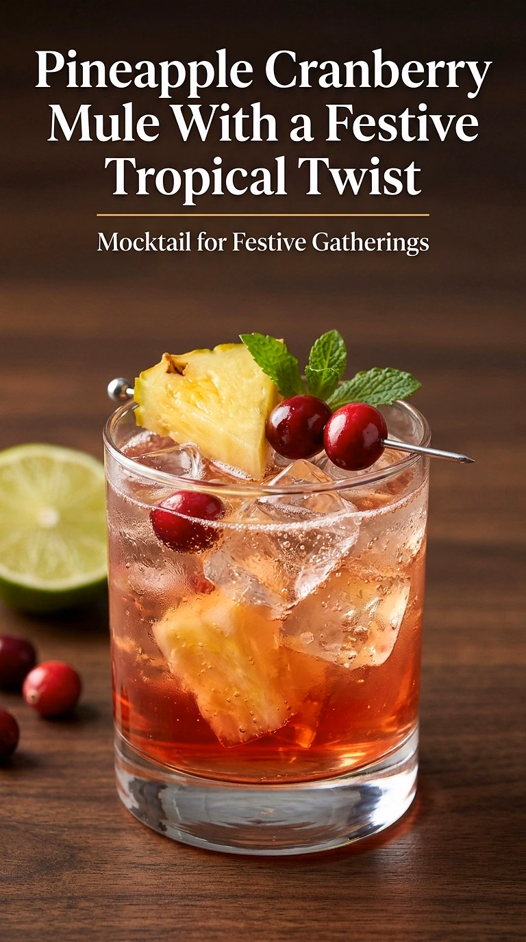 Pineapple Cranberry Mule With a Festive Tropical Twist