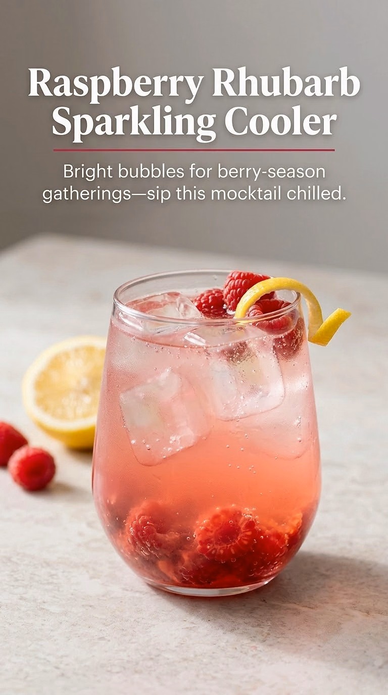 Raspberry Rhubarb Sparkling Cooler