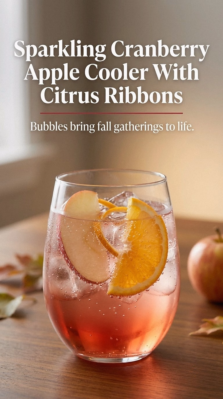 Sparkling Cranberry Apple Cooler With Citrus Ribbons