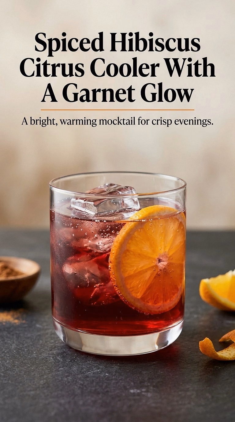 Spiced Hibiscus Citrus Cooler With A Garnet Glow