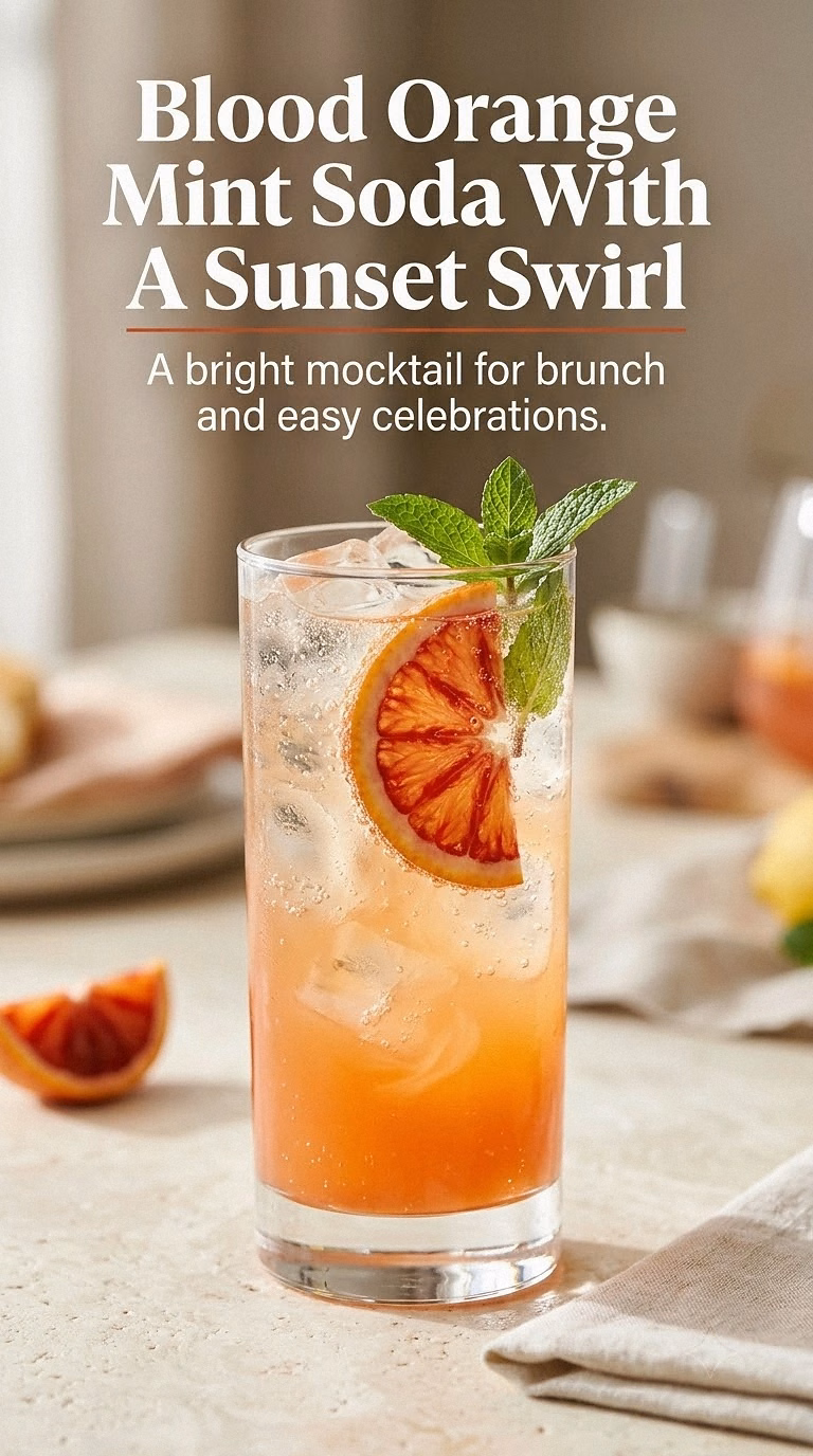 Blood Orange Mint Soda With A Sunset Swirl