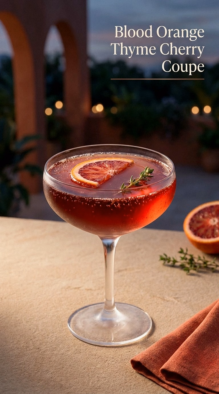 Blood Orange Thyme Cherry Coupe