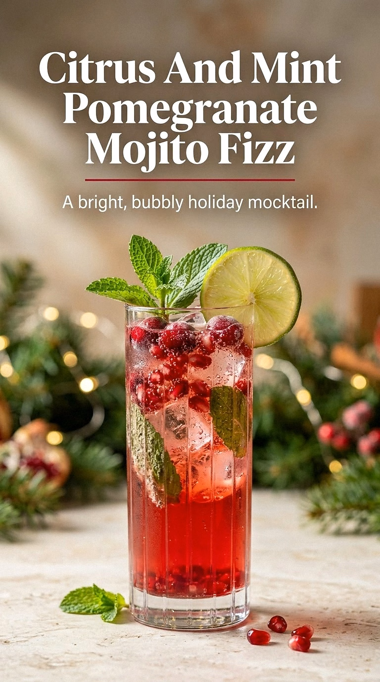 Citrus And Mint Pomegranate Mojito Fizz