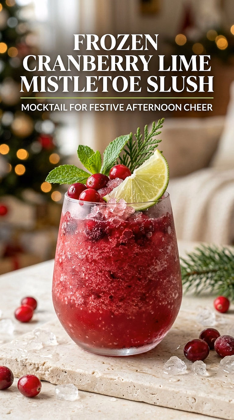 Frozen Cranberry Lime Mistletoe Slush