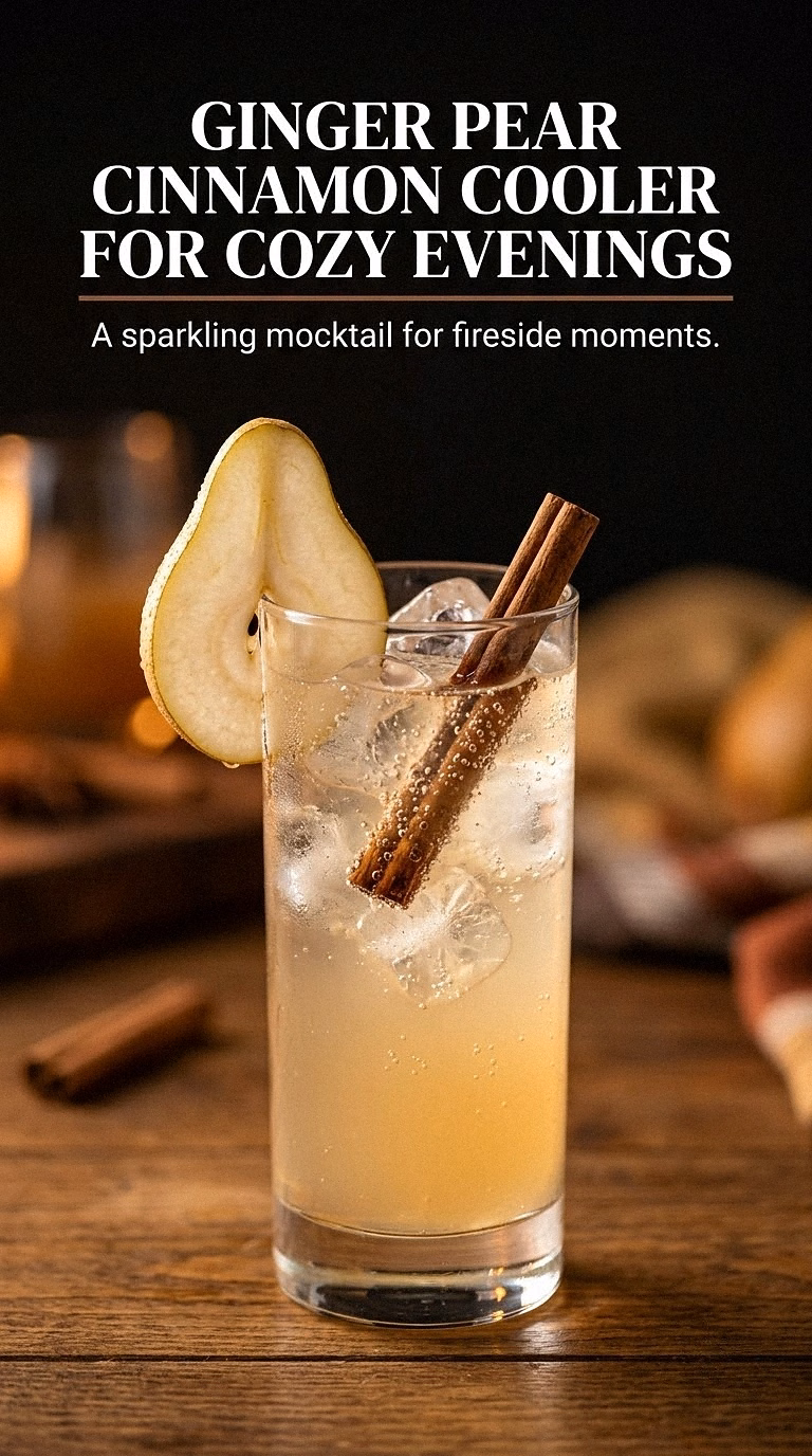 Ginger Pear Cinnamon Cooler For Cozy Evenings