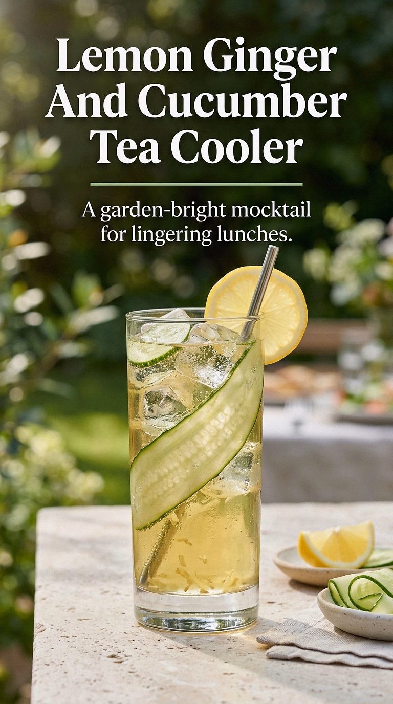 Lemon Ginger And Cucumber Tea Cooler