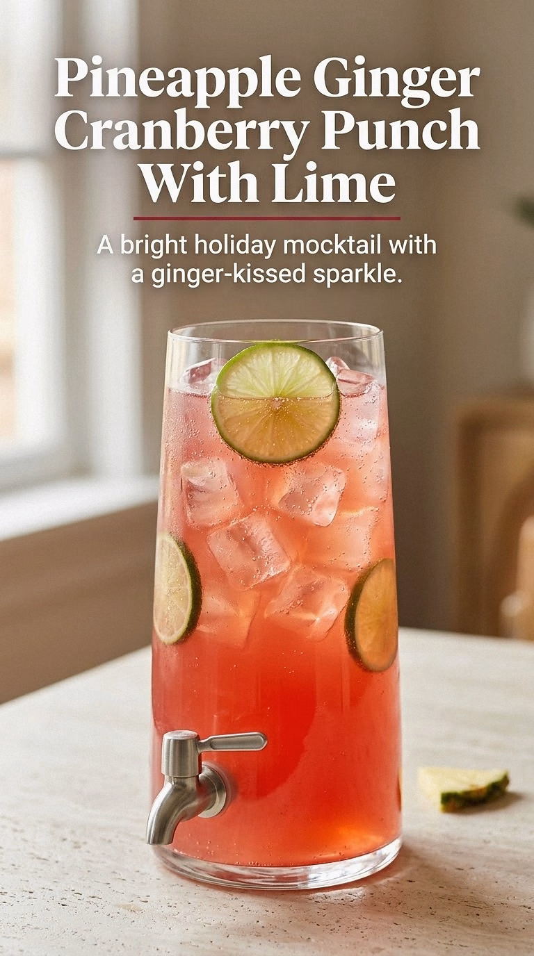 Pineapple Ginger Cranberry Punch With Lime