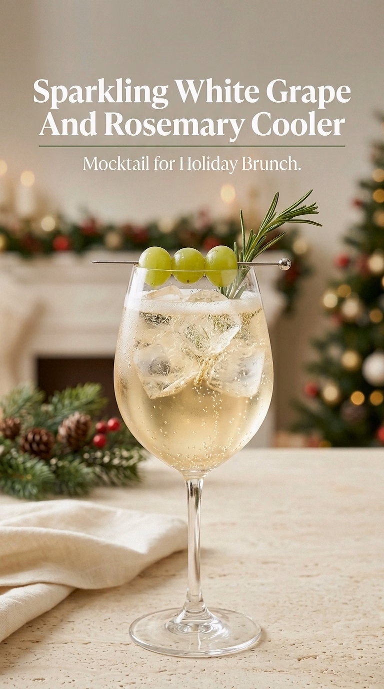 Sparkling White Grape And Rosemary Cooler
