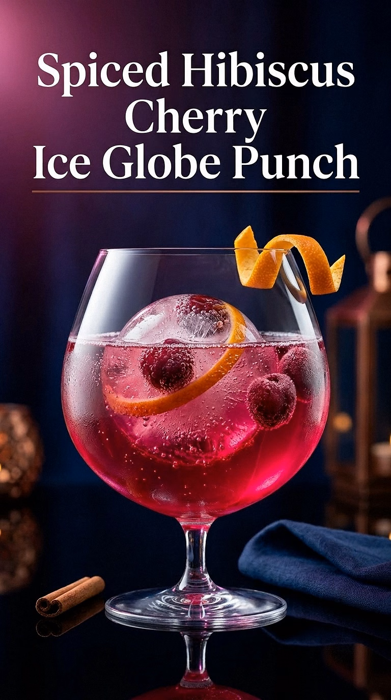 Spiced Hibiscus Cherry Ice Globe Punch