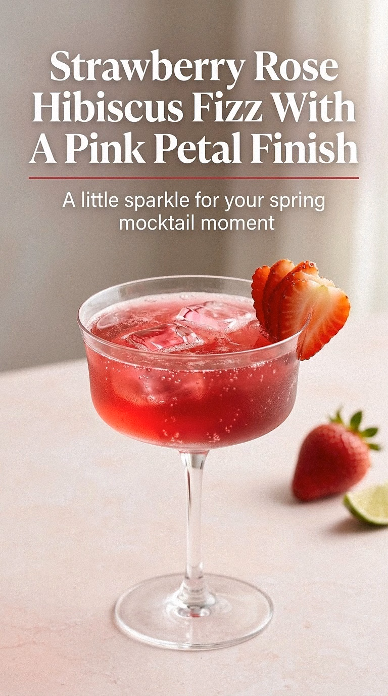 Strawberry Rose Hibiscus Fizz With A Pink Petal Finish