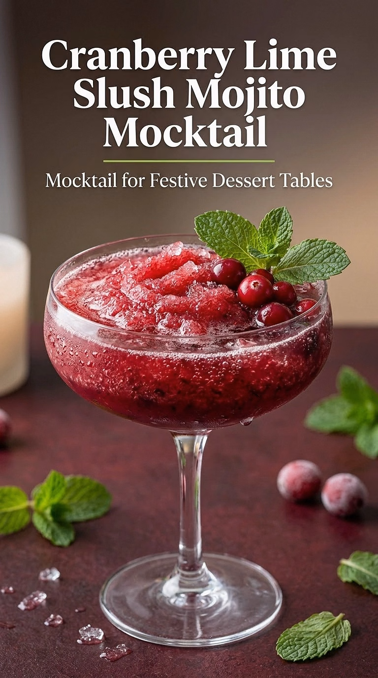 Cranberry Lime Slush Mojito Mocktail