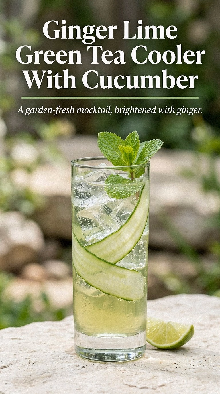 Ginger Lime Green Tea Cooler With Cucumber