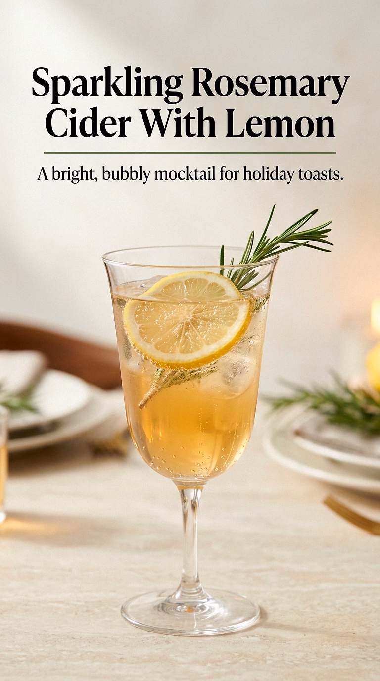 Sparkling Rosemary Cider With Lemon