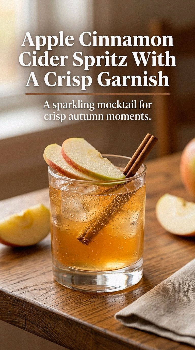 Apple Cinnamon Cider Spritz With A Crisp Garnish