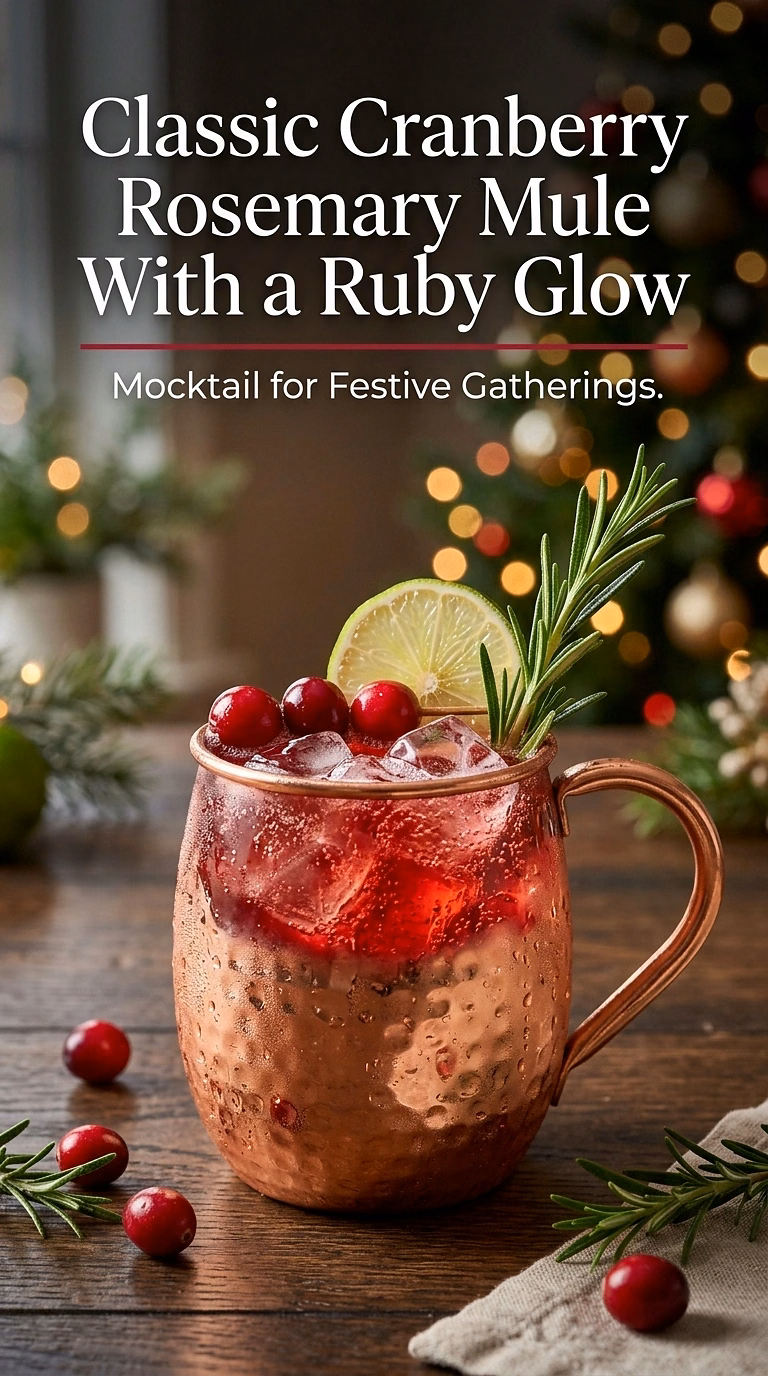Classic Cranberry Rosemary Mule With a Ruby Glow