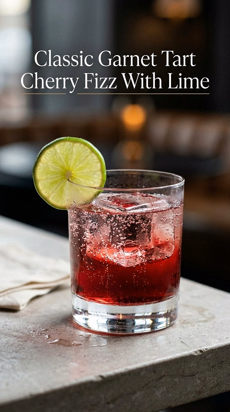 Classic Garnet Tart Cherry Fizz With Lime