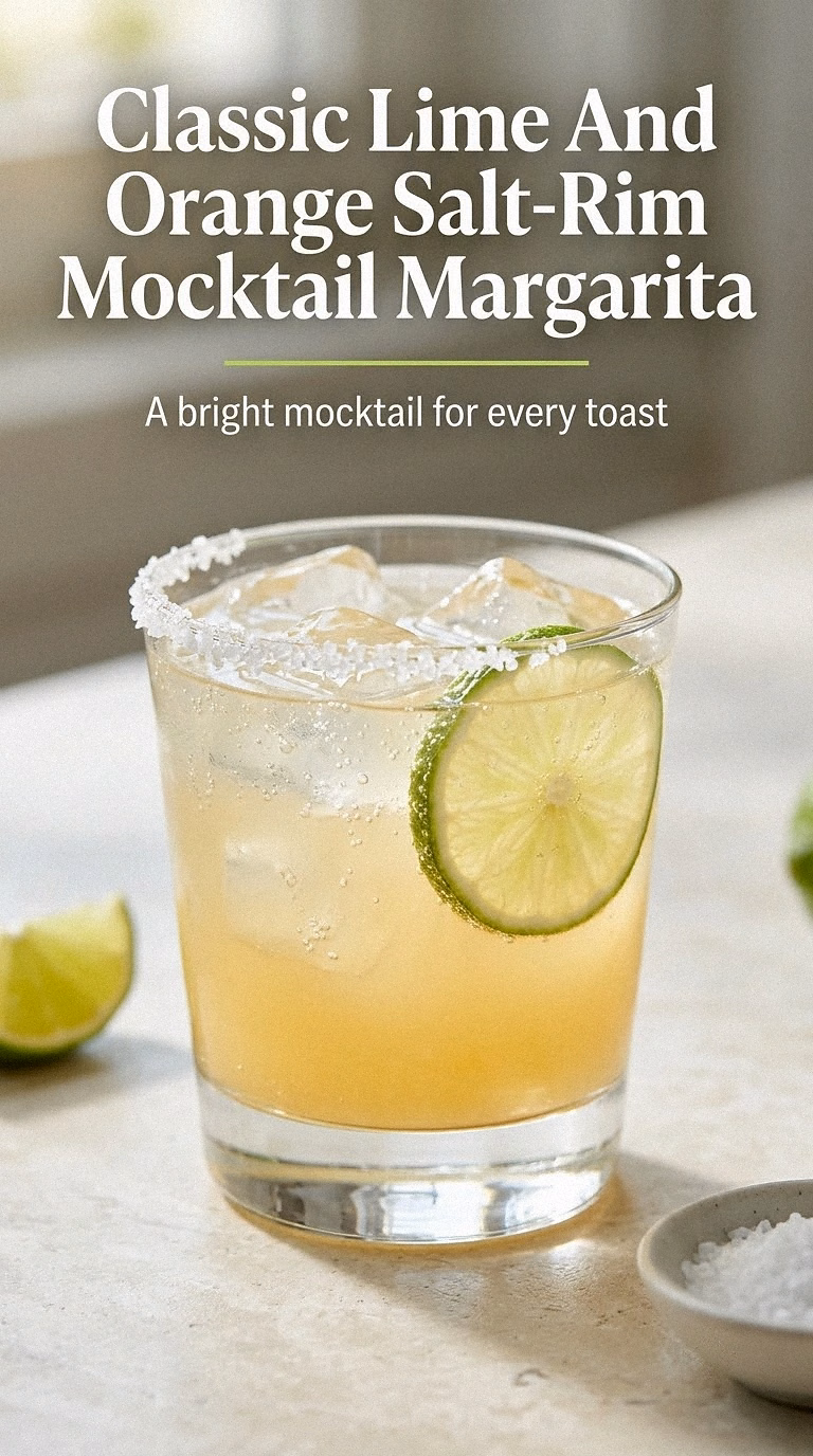 Classic Lime And Orange Salt-Rim Mocktail Margarita
