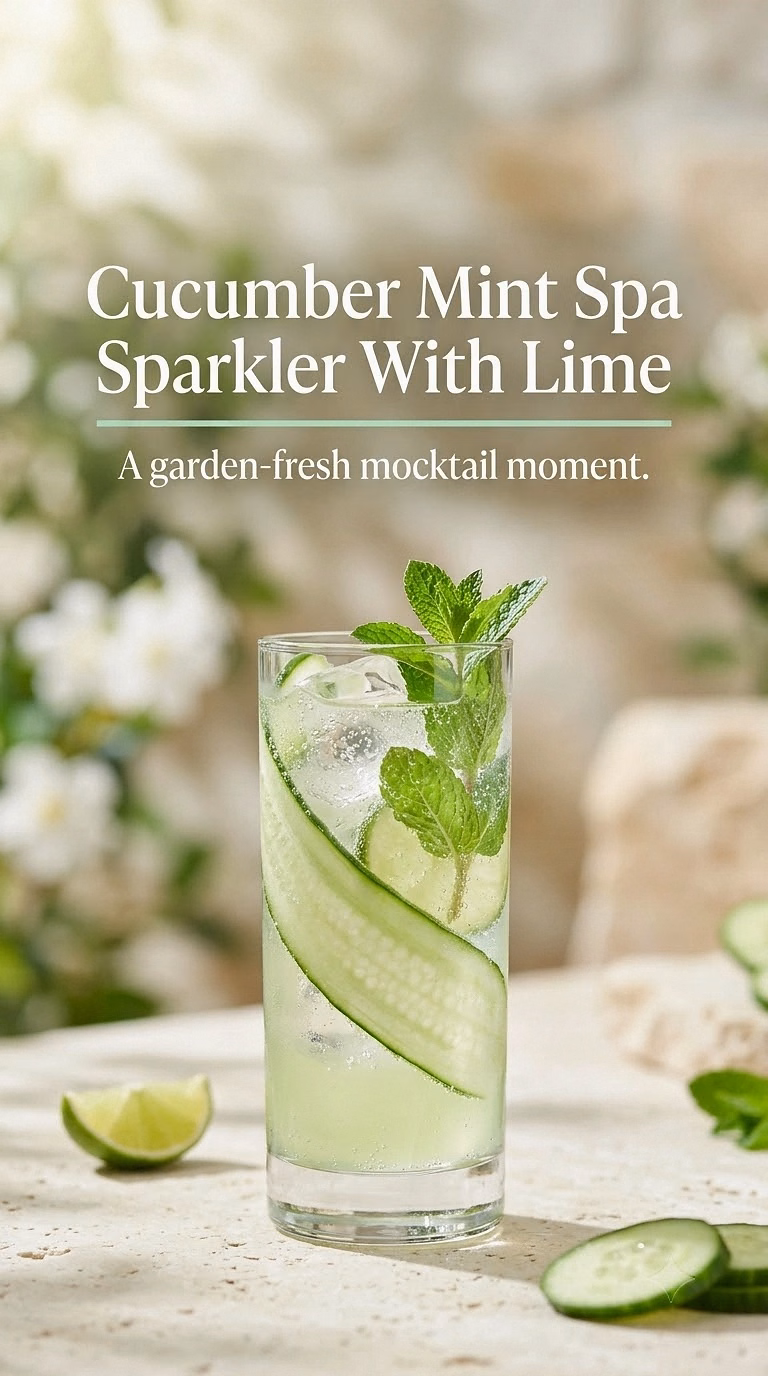 Cucumber Mint Spa Sparkler With Lime