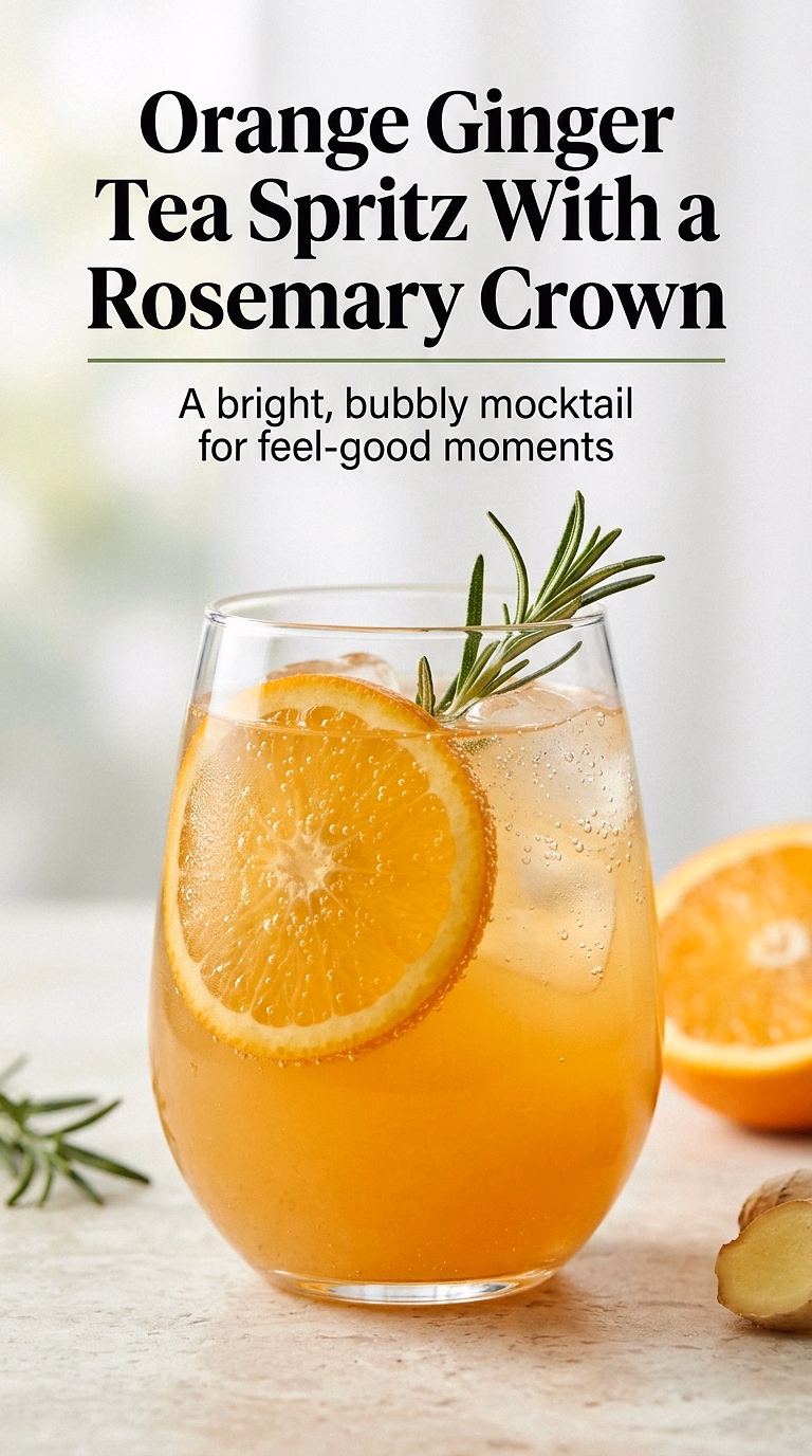 Orange Ginger Tea Spritz With a Rosemary Crown