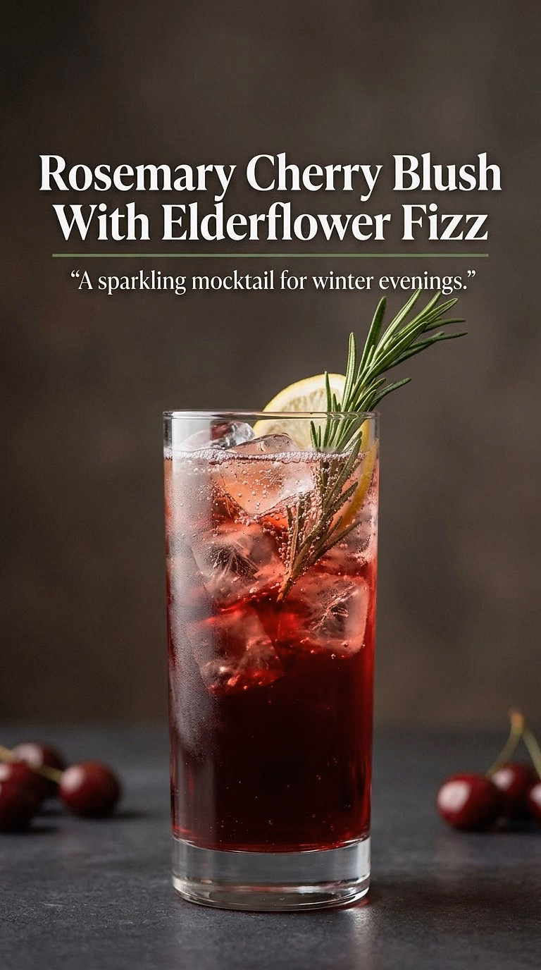 Rosemary Cherry Blush With Elderflower Fizz