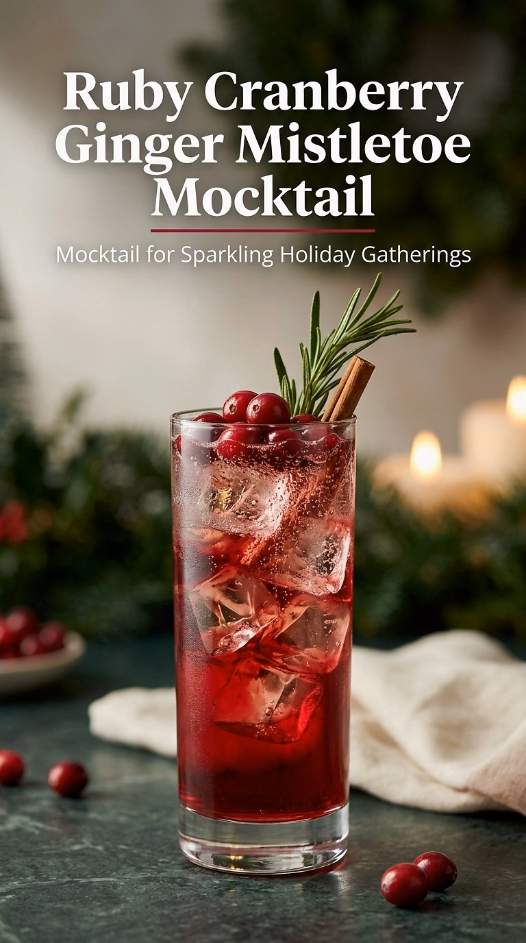 Ruby Cranberry Ginger Mistletoe Mocktail