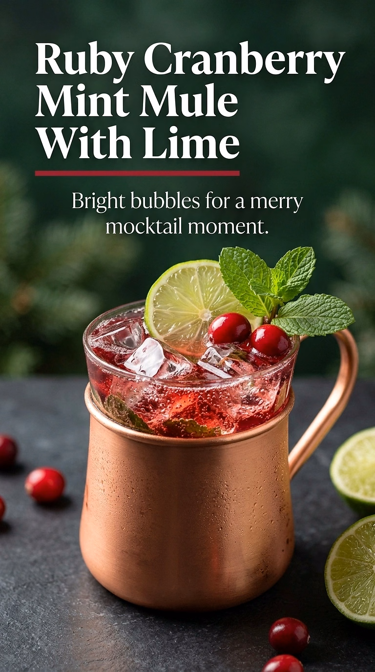 Ruby Cranberry Mint Mule With Lime