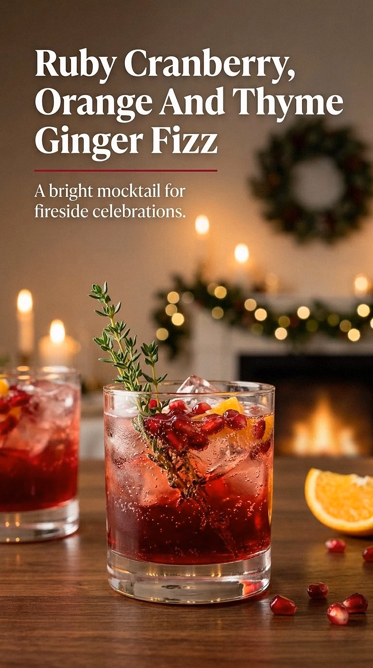Ruby Cranberry, Orange And Thyme Ginger Fizz