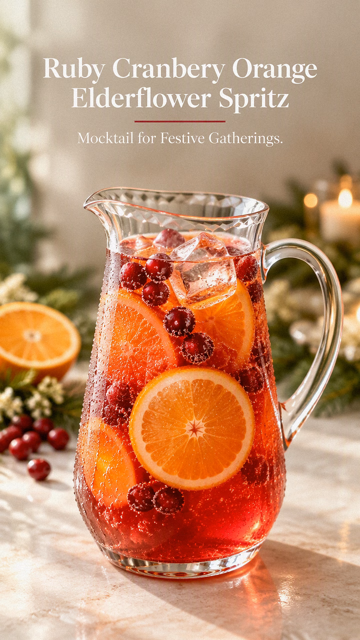 Ruby Cranberry Orange Elderflower Spritz