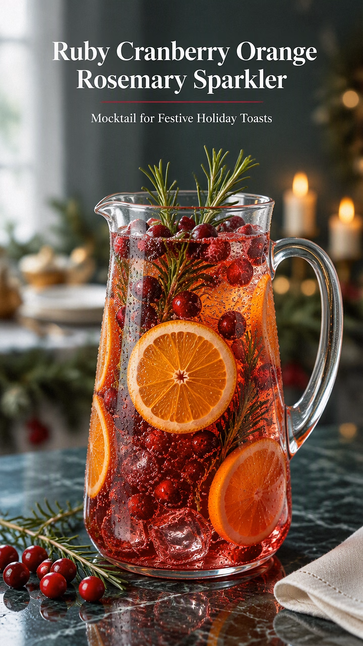 Ruby Cranberry Orange Rosemary Sparkler