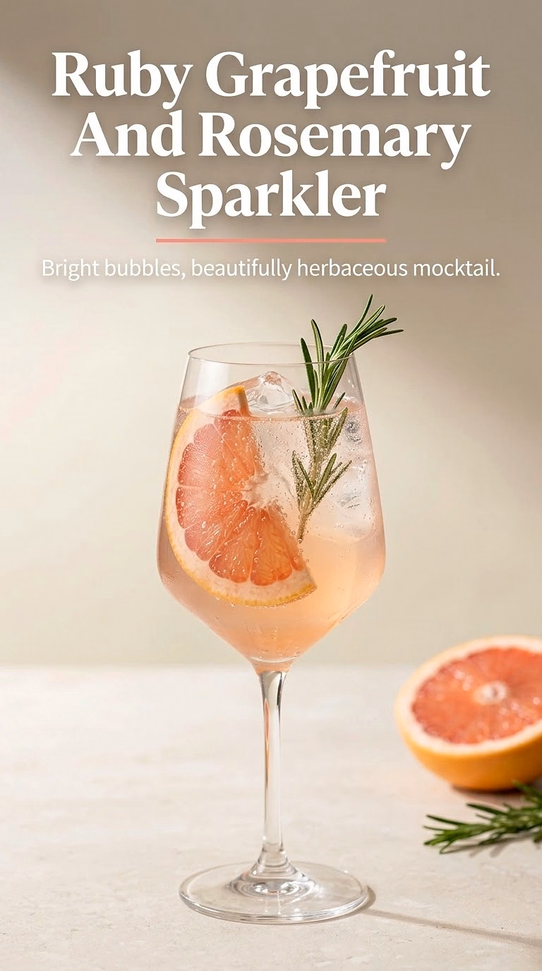 Ruby Grapefruit And Rosemary Sparkler