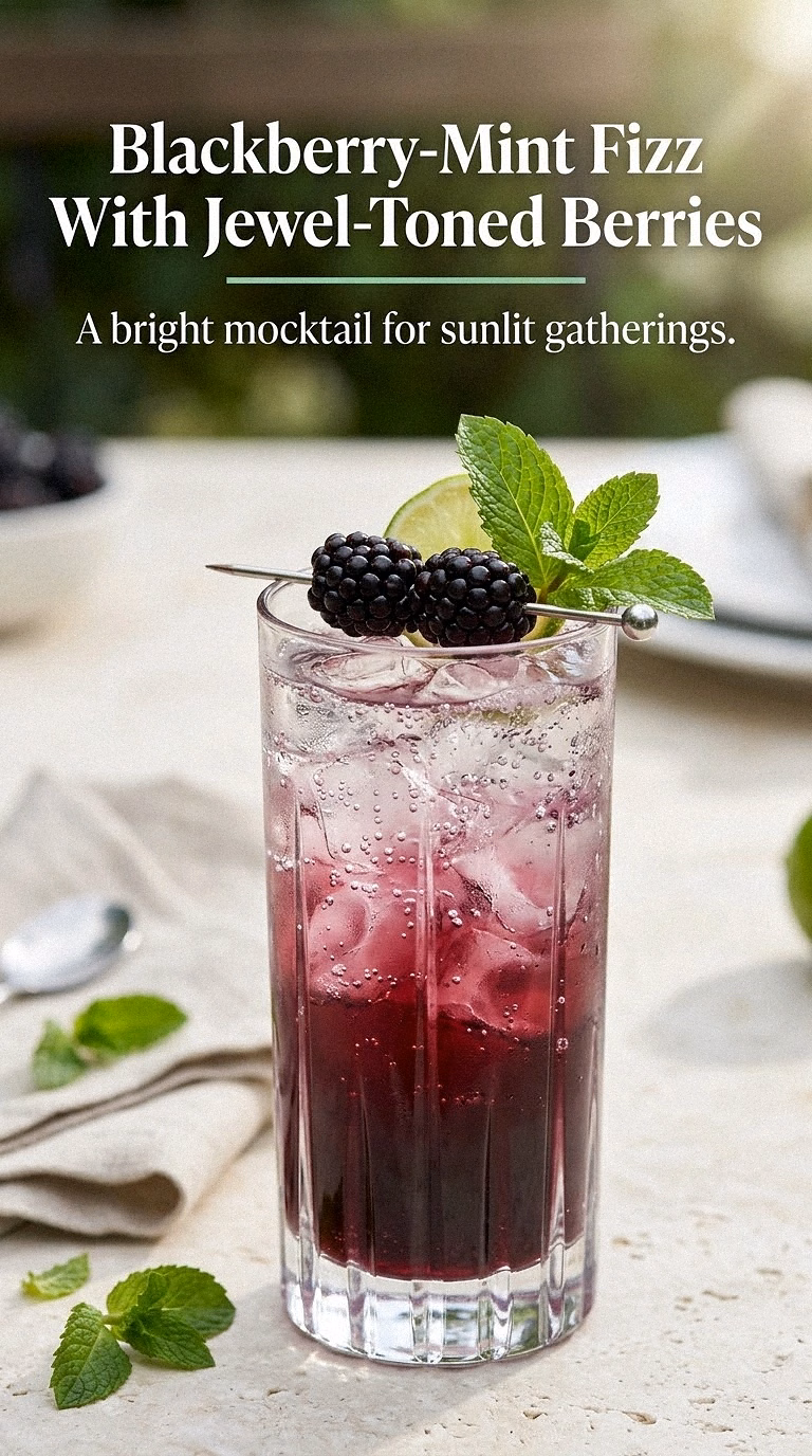 Blackberry-Mint Fizz With Jewel-Toned Berries