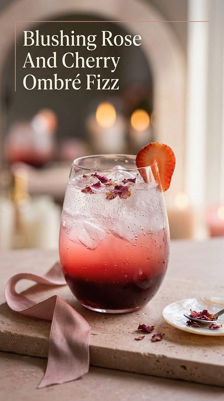 Blushing Rose And Cherry Ombré Fizz