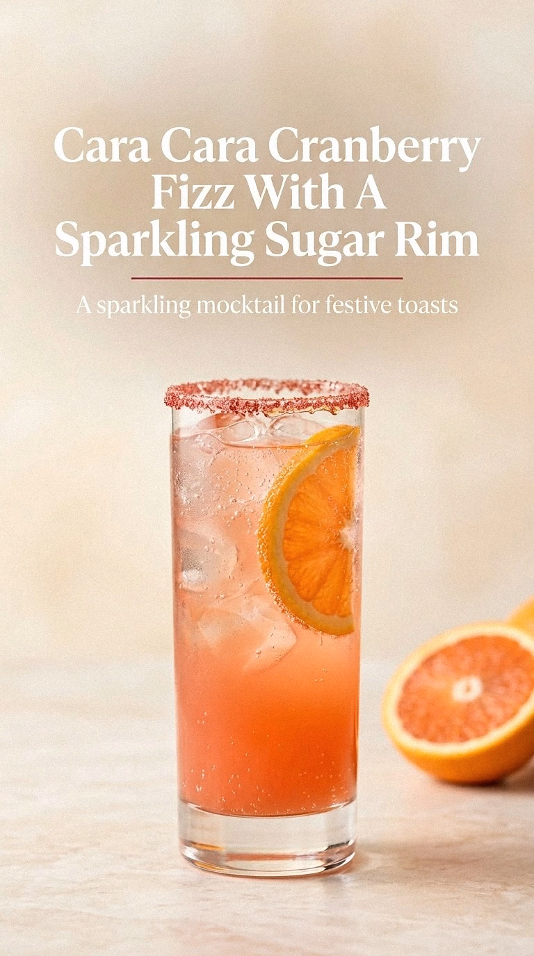 Cara Cara Cranberry Fizz With A Sparkling Sugar Rim