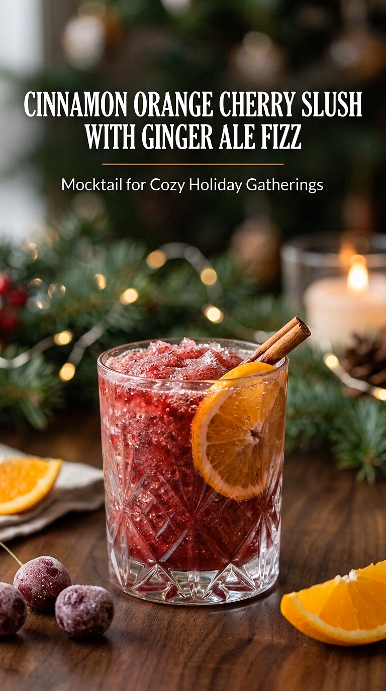 Cinnamon Orange Cherry Slush With Ginger Ale Fizz