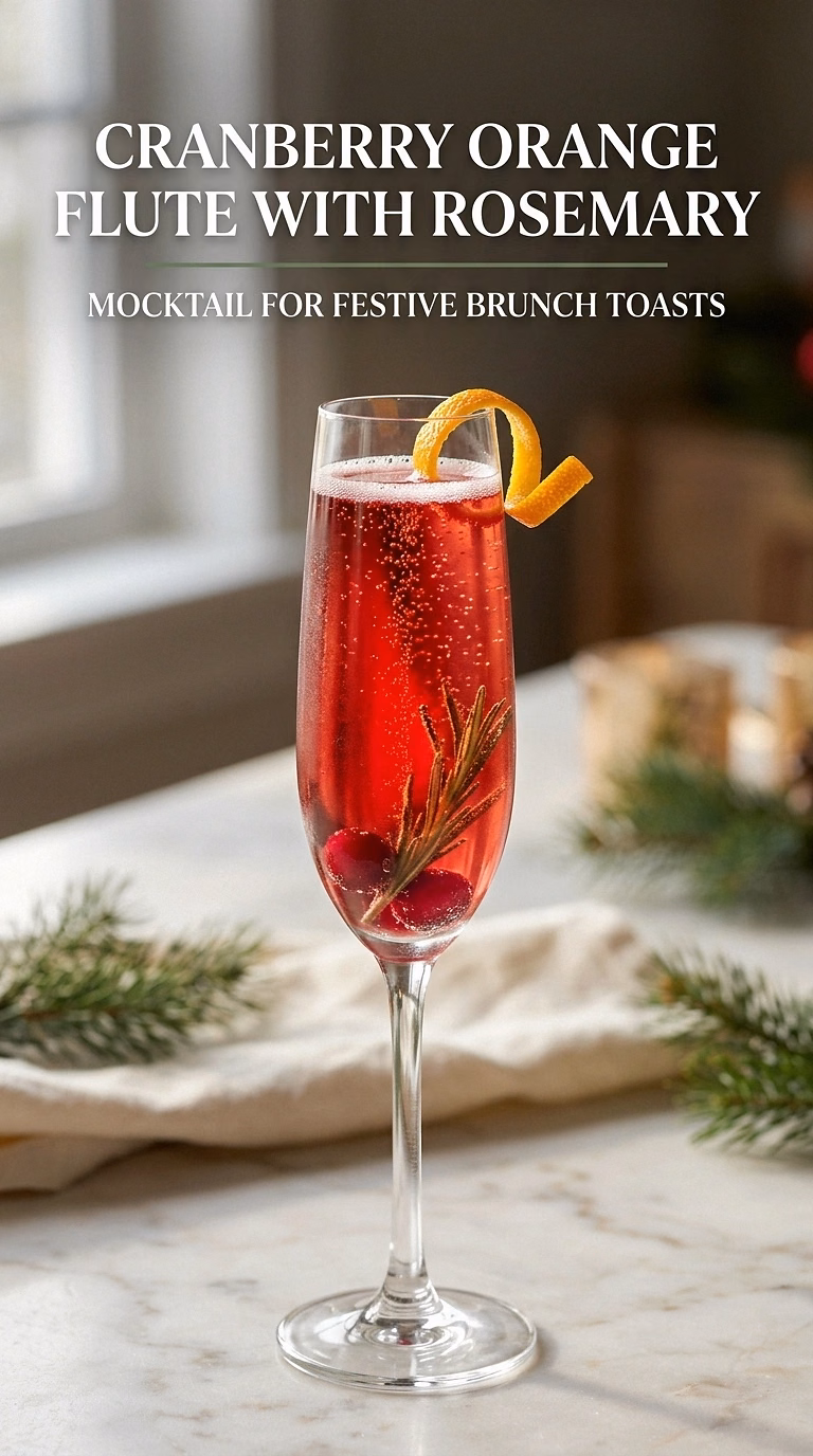 Cranberry Orange Flute With Rosemary