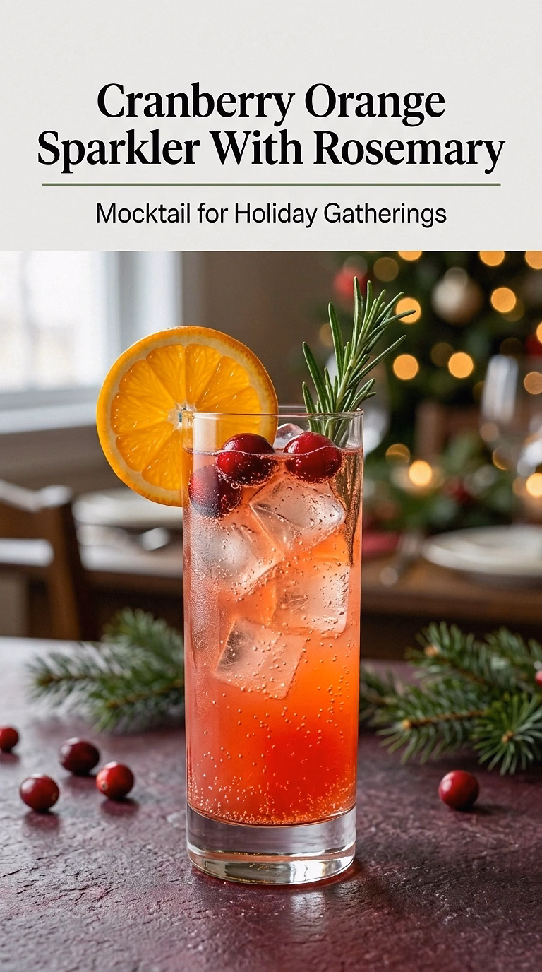 Cranberry Orange Sparkler With Rosemary