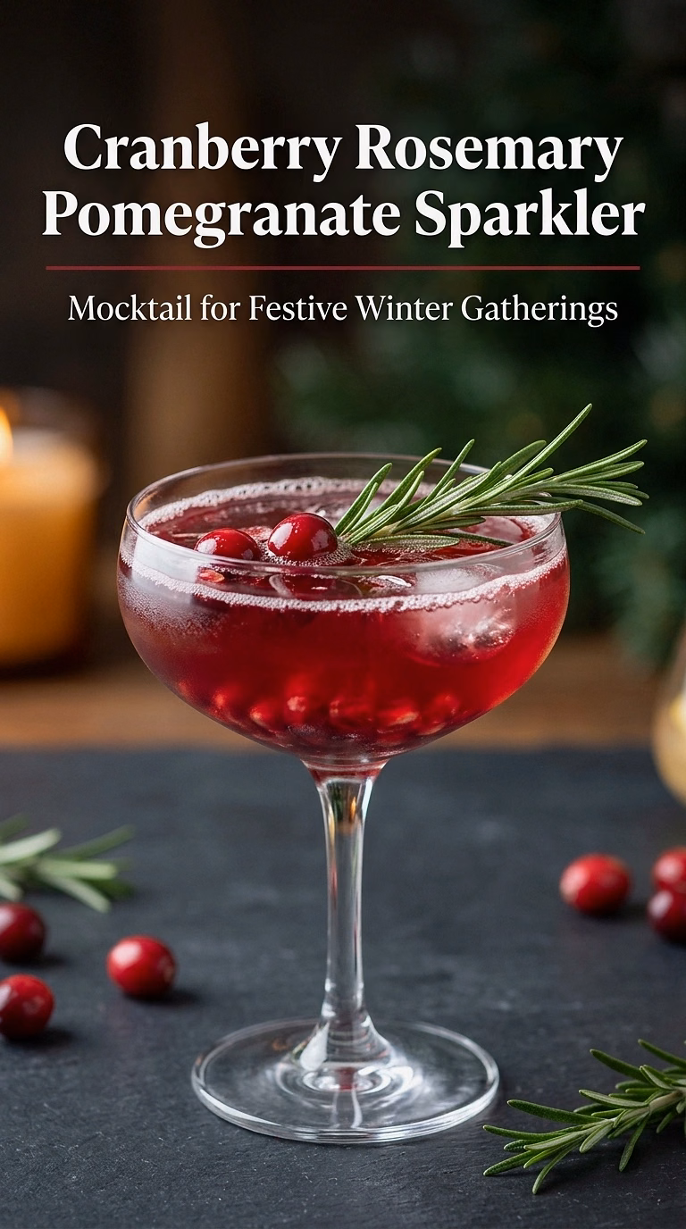 Cranberry Rosemary Pomegranate Sparkler
