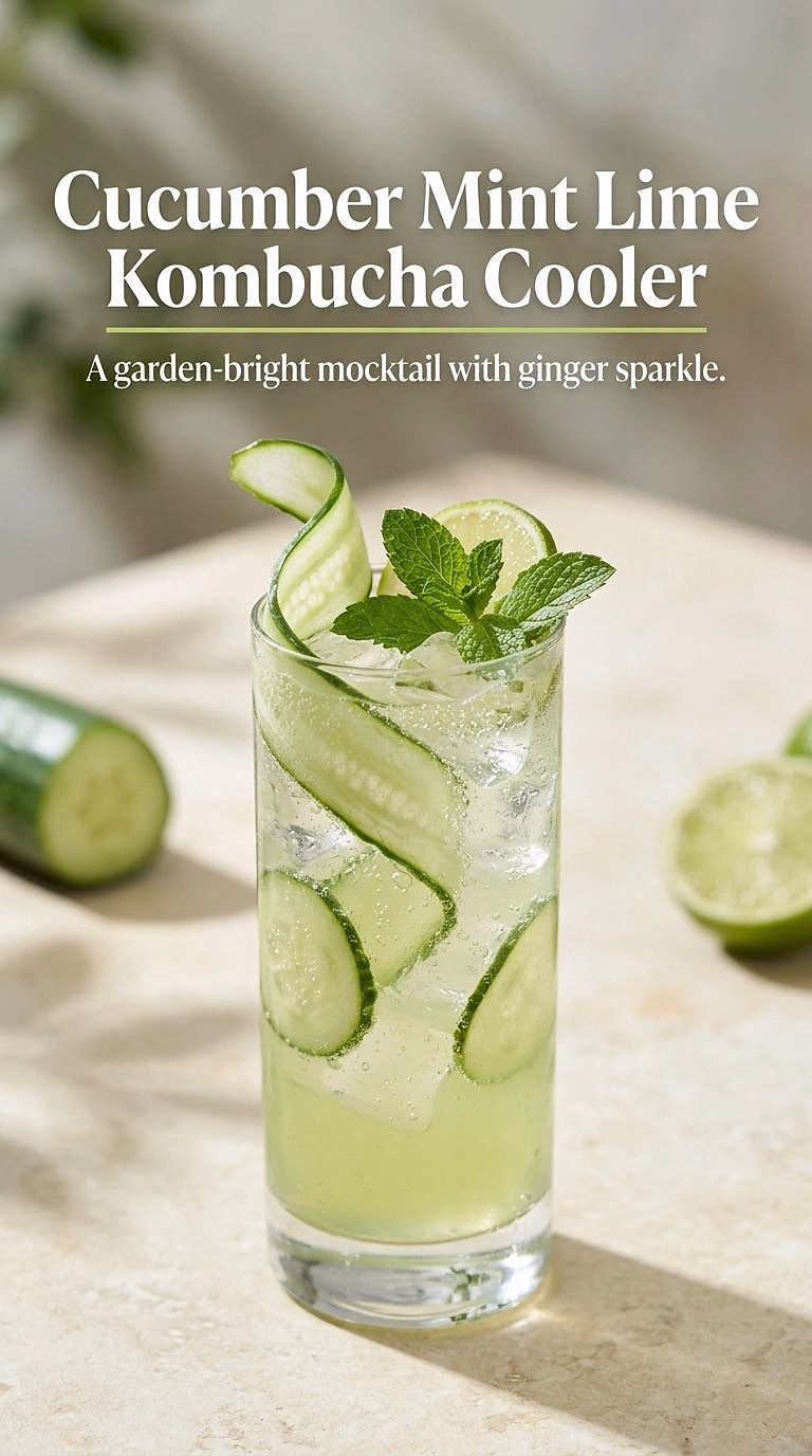 Cucumber Mint Lime Kombucha Cooler
